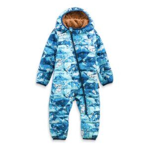 NWOT 0-3 M The North Face Baby ThermoBall Snow Suit Blue Snow Peak Mountains